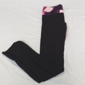 Lululemon straight leg colorful waistband size 4